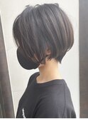 《knit銀座》大人黒髪20代30代40代ショートボブ丸み前下がり