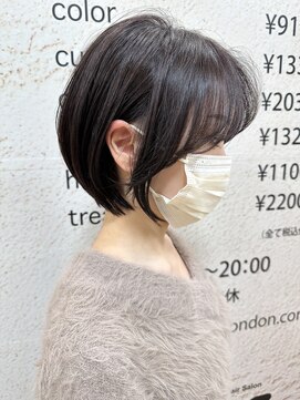 モリオ フロム ロンドン サッポロファクトリー店(morio FROM LONDON) 【morio札幌】札幌ショート　大人かわいい黒髪丸みショートボブ