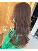 夏髪　透明感グレージュ