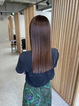 ピークス 藤沢店(Peaks) 切りっぱなしロング/オレンジカラー/藤沢