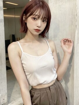 ジーナ 新宿(Zina) ピンクブラウン×韓国風ヘア◎