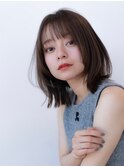 ミルクブラウン/20代30代大人かわいい/ミディアムレイヤー