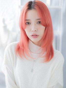 モッズヘア 上尾西口店(mod's hair) アプリコットオレンジ小顔姫カットレイヤーウルフa上尾10代20代