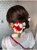 シニヨン アップスタイル 成人式ヘア 振袖ヘア 和装ヘア