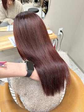 シカ 神戸三宮元町店(Cica) 神戸　三ノ宮　元町　髪質改善　 透明感カラー　チェリーレッド