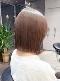 ボブショートボブ縮毛矯正ベージュグレージュ門前仲町