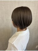 ショートボブ　グラデーションボブ　ショートカット　グレージュ