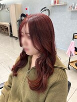 アッシュ 高幡不動店(Ash)&nbsp;ワインレッドボルドーカラー赤髪ブリーチなしダブルカラー