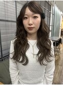 ブリーチなし◎ヘーゼルベージュロングレイヤー透明感