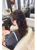 ゆる巻きハーフアップ