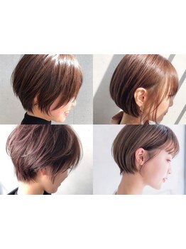 【カット+イルミナカラー+5stepTr\12900】ワンランク上のショート/ボブ☆似合わせと顔回りの可愛さは格別☆