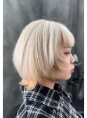 【ハイトーンカラー＆２トーン　ショートウルフ】