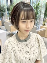 ステアケース 武蔵小杉店(stair:case)&nbsp;大人ナチュラルインナーカラーベージュ前下がりショートボブ