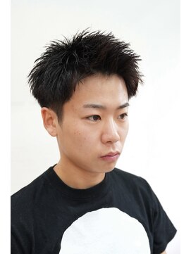 カーウォッシュバーバー(CARWASH BARBER) メンズアップバングダークアッシュベリーショート0801