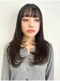 レイヤーカット/ハッシュカット/セミロング/小顔