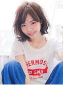 《Agu hair》20代30代小顔ふんわりくびれ無造作ひし形ミディ