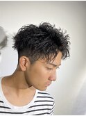 日本橋刈り上げショートツイストパーマスタイル