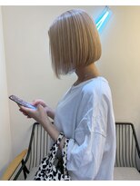 サロンドミルク 溝の口店(salon de MiLK) 20代30代40代/ストレートでもキマるボブブロンドベージュ!