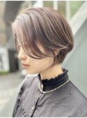 「NUDE」#20代 30代 40代 前髪なしショート大人ショートボブ