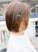 30代40代50代白髪ぼかしフェイスフレーミングハイライト/くびれ