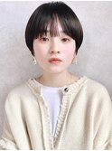 小顔黒髪マッシュショートグレージュカラー20代渋谷原宿神宮前