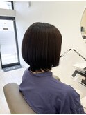 前下がり　くびれ　ショートボブ　髪質改善　ブラウンカラー