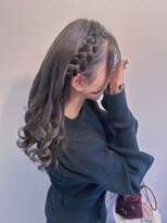 サイド編み込み巻き下ろし