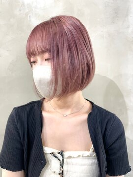 ゲーム 渋谷店(GAME) ダブルカラーケアブリーチミルクティーベージュカラー韓国ボブ