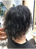王道メンズショート☆無造作ツイストパーマセンターパート