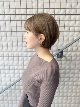 リノ ヘアー デザイン 河原町三条(Lino Hair Design) 抜け感ベージュのショートボブ♪