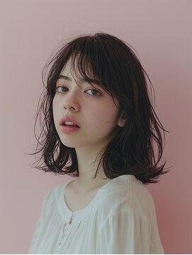 レヴ 草加店(LEV.) イメチェンホワイトブロンド美髪ワイドバング外ハネボブ