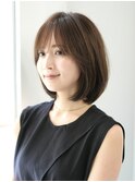 丸みショート・ボブ/丸顔/前髪あり/絶壁解消/20代/30代/長め