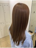 ブリーチなしダブルカラーでミルクティーブラウン