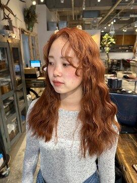 ナルヘアー 越谷(Nalu hair) 髪質改善カラー/オレンジベージュ/ブリーチカラー