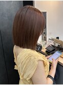 【GEEKS渋谷】切りっぱなしボブ/オレンジブラウン/暖色/夏カラー
