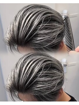 ステラ(STELLA) メンズ/バレイヤージュ/センターパート/ブリーチ＆ダブルカラー