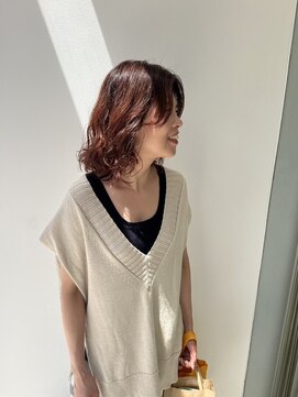 Folk Lore【フォークロア】己斐店 大尾のナチュラルロマンチックデジタルパーマ＋ピンクブラウン