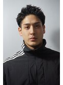 スペインカール風アップバング×強めスパイラルパーマ