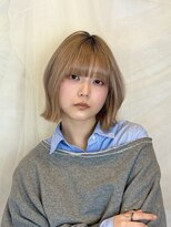 ノブレス ノアール(NOBLESSE NOIR) ボブ/くびれボブ/ミニボブ/切りっぱなしボブ/ブロンドベージュ