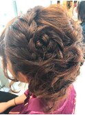編み込みヘアセット