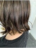 外ハネボブ ダークアッシュ インナーカラー