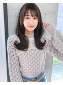 くびれ韓国風ヘアグレイアッシュくすみ暗髪レイヤー