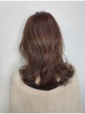 オーガニックカラー_マロンベージュ Aラインボブ かきあげ