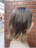 tuuli☆30代40代ペールベージュ切りっぱなしボブ　37