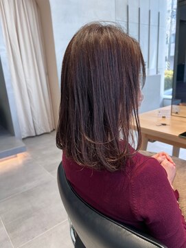 ガリカ 横浜(Gallica) 【後藤嵩広】毛先カールセミロングレイヤー/チェリーブラウン