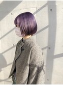 ダブルカラーラベンダーベージュカラーケアブリーチハイトーン