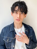 メンズ小顔ヘア/メンズカット/メンズパーマ/メンズ束感/波巻き