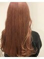 アグ ヘアー スラップ 川崎店(Agu hair Slups) orange color ．コーラルピンクと重ためcutで韓国人風