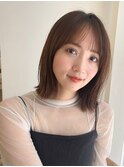 外ハネボブイメチェンヘアメルティカラーワイドバング美髪