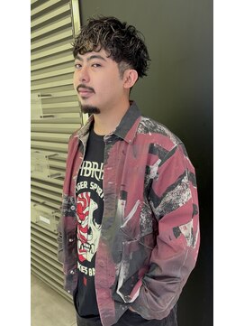 アッドバイケーツー 心斎橋(add by k-two Men's) 癖毛風パーマ/ハイライト/クロップヘア